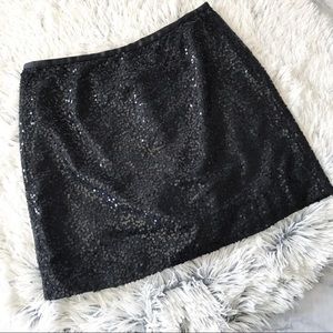 J. Crew Black Sequin Mini Skirt EUC
